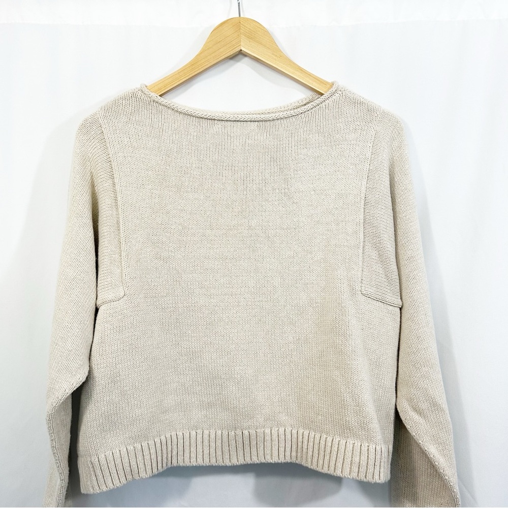 Madewell Rolled Neck Pullover Knit Sweater in Oatmeal Neutral - Picture 7 of 11